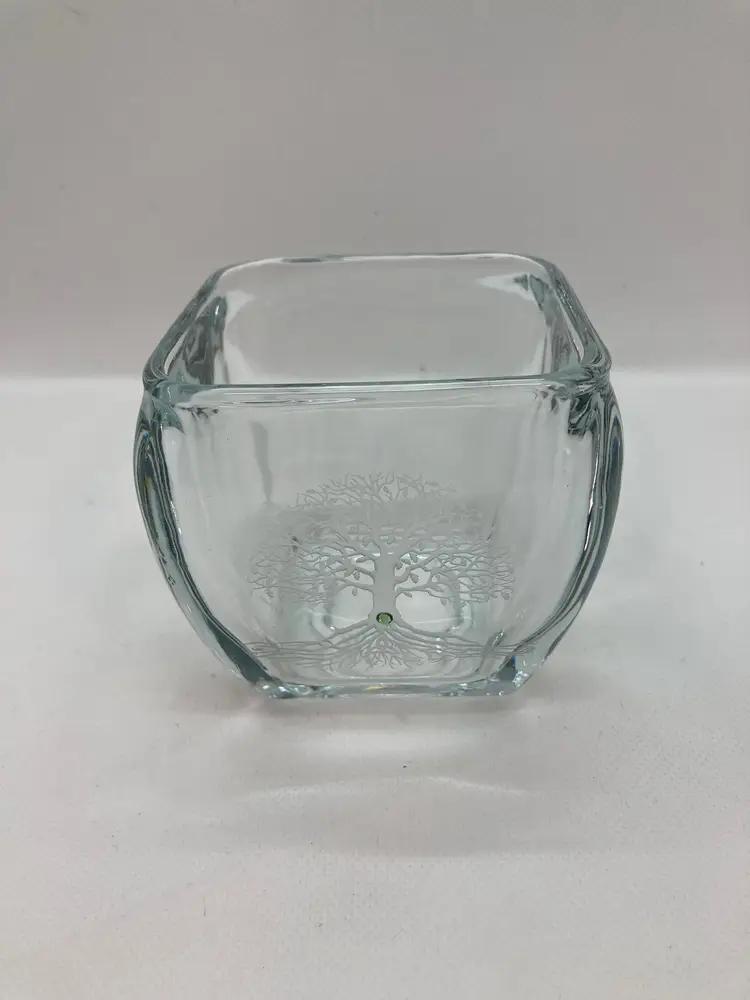 'Tree of Life' Vase made by Master Glass Artisan Billy Healy, Signed, with Green Signature Crystal