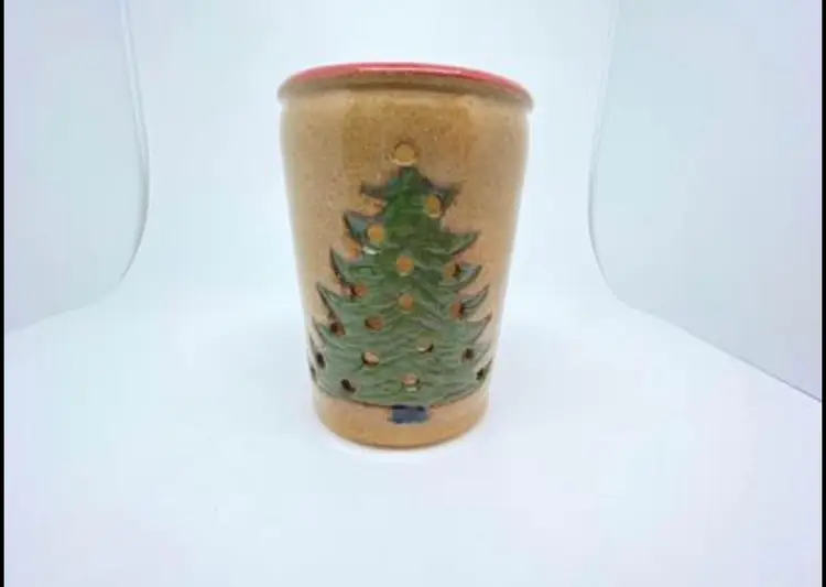 Studio Art Pottery Christmas Tree Votive
Holder- Cherry Hill