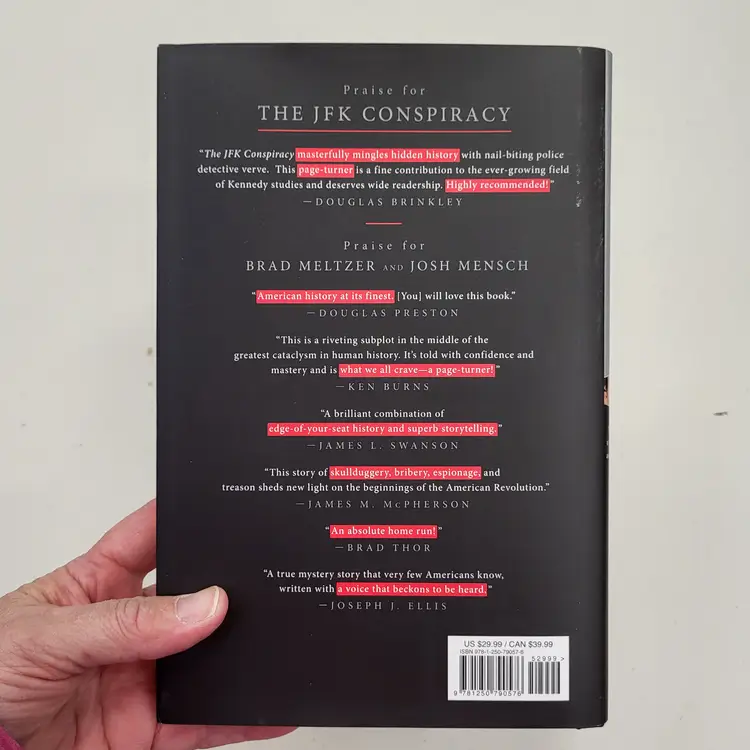 JFK Conspiracy : The Secret Plot to Kill Kennedy (HC, 2025) Brad Meltzer Mensch