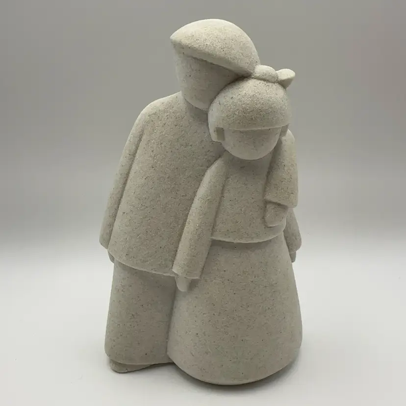 Vintage Marbell Stone Art Belgium “Lovers” Figurine Signed