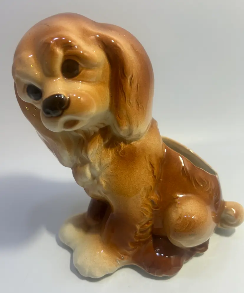 Vintage Ceramic Cocker Spaniel Planter 8" H