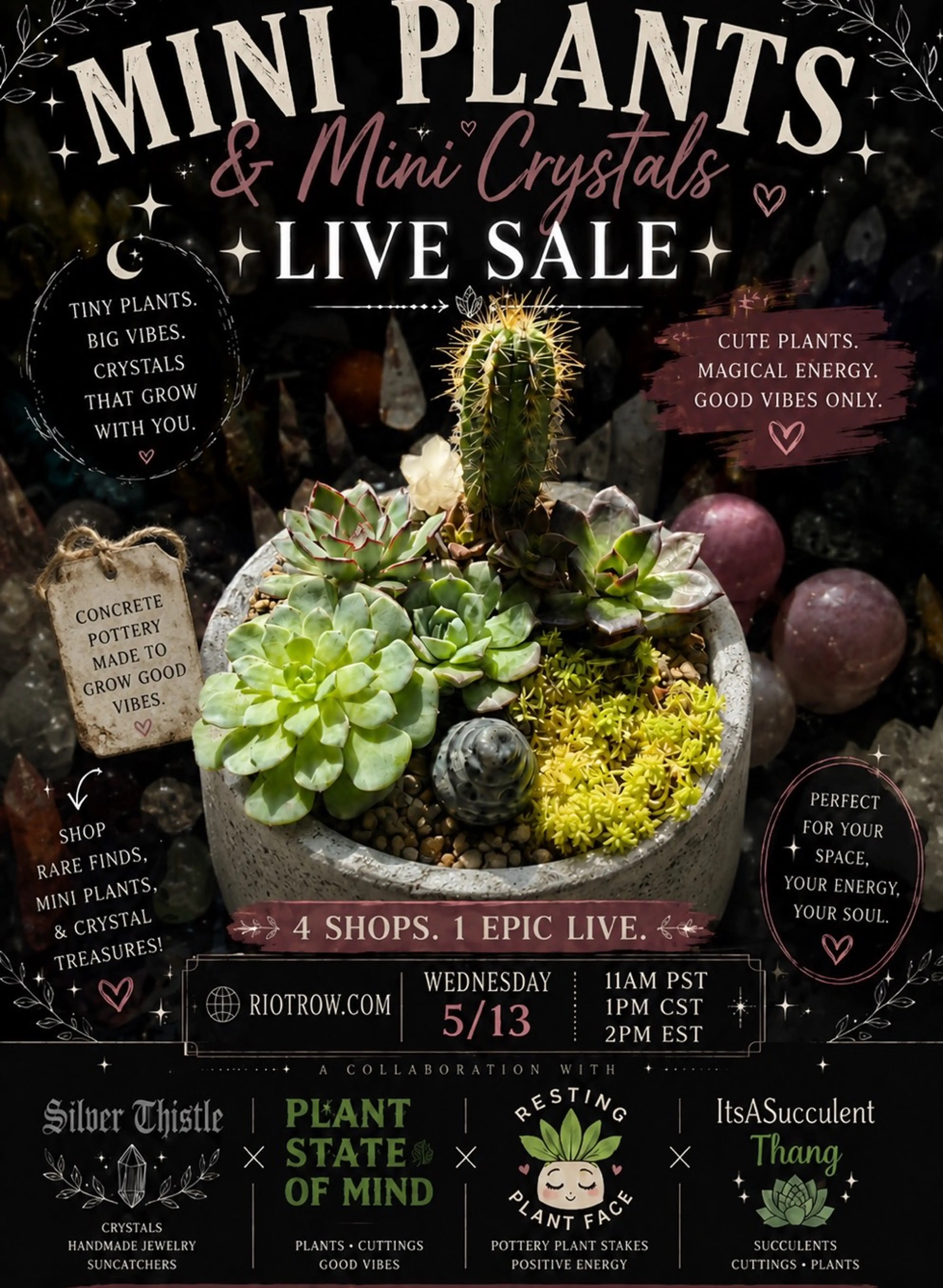 ✨Join Me With Plant State Of Mind: Mini Crystals & Mini Plants With Plant State Of Mind 🔮✨
