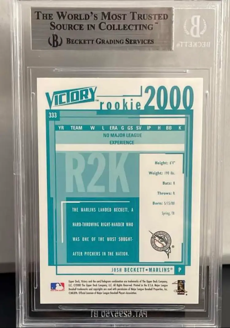 #333 Josh Beckett 2000 Upper Deck Victory RC BGS 9