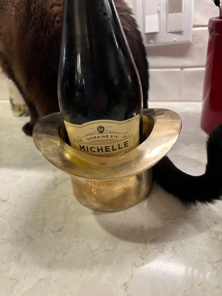 Brass Top Hat Champagne Or Ice Bucket 3 3/4” Height 6.5" Width