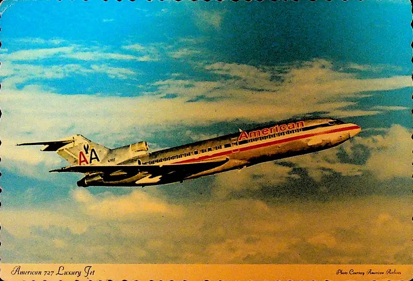 American Airlines 727 Luxury Jet Postcard