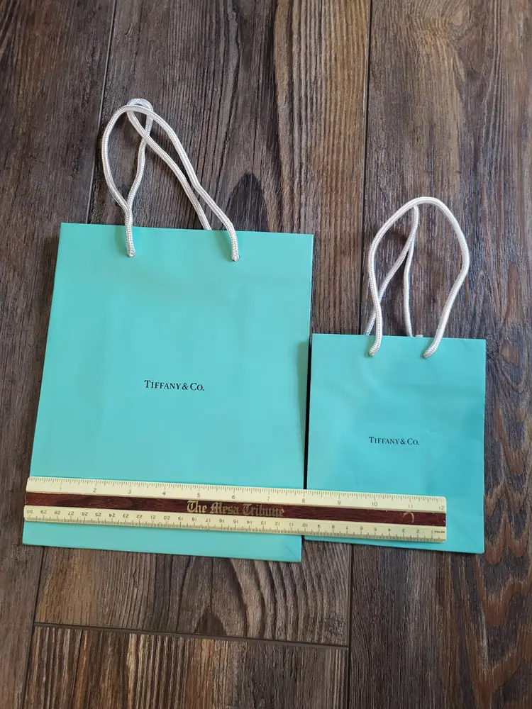 TIFFANY & CO. Blue Paper Shopping Gift Bag x 2 - 10” x 8”  x 4/8 x 6 x 4
