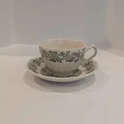 Johnson Bros Merry Christmas Ironstone Cup/Saucer - Set of 2