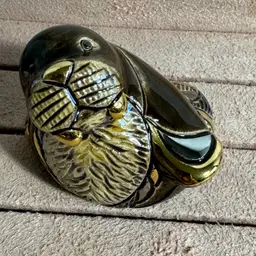 Artesania Rinconada #1728A Baby Walrus Gold Vintage Anniversary Collection Retired New in Box