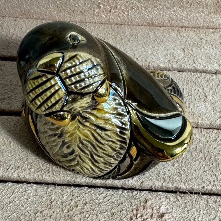 Artesania Rinconada #1728A Baby Walrus Gold Vintage Anniversary Collection Retired New in Box