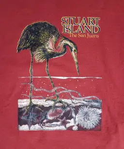 vintage Blue Heron Stuart Island t-shirt The San Juans souvenir animal X-Large