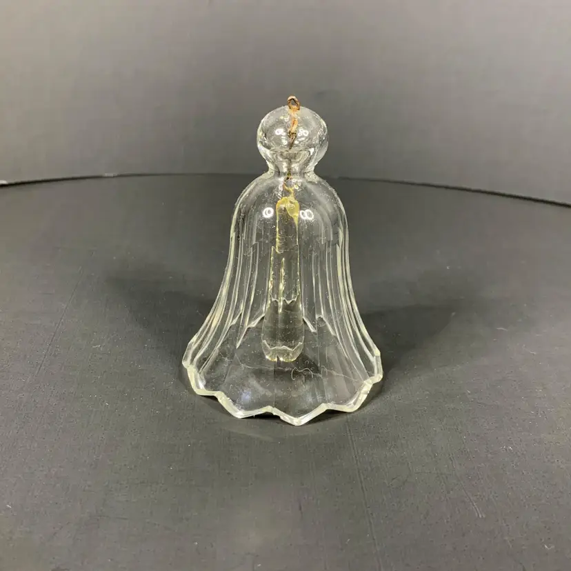 Cut Crystal Fluted Table Bell Saw Tooth Edge Glass Drop Ringer Antique Vintage