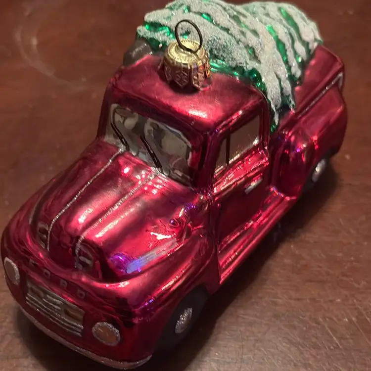 257. Ford Glass Truck Ornament.