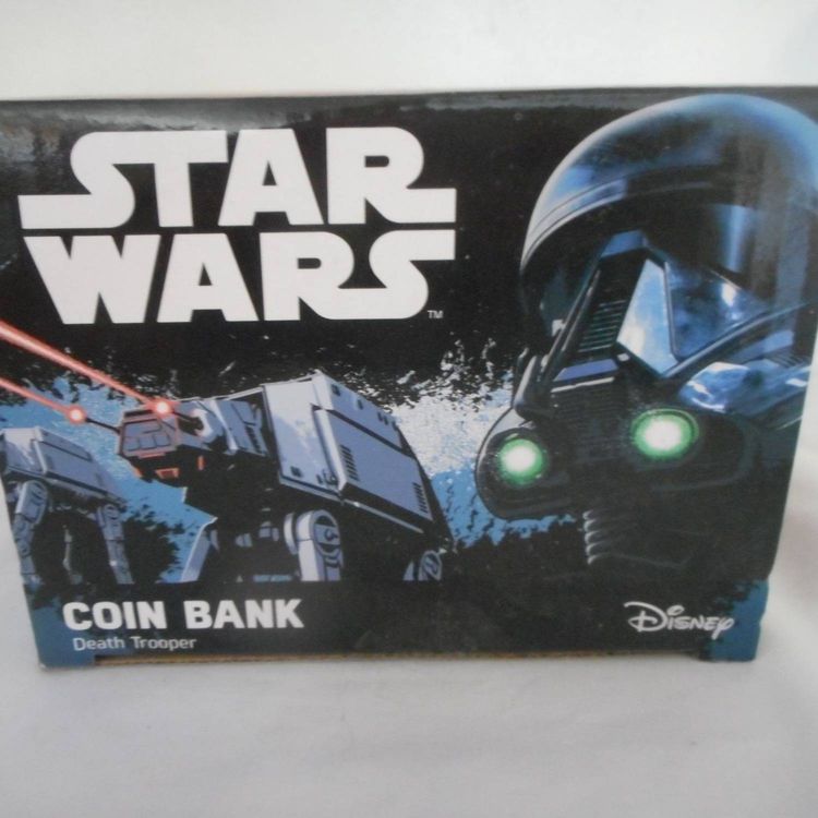 NIB Disney 2016 Star Wars Rogue One Death Trooper Helmet Coin Bank