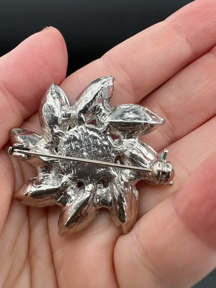 Blue Rhinestone Brooch