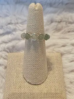 Green aventurine wire wrapped ring. Bezel Wrap Ring Size 7.