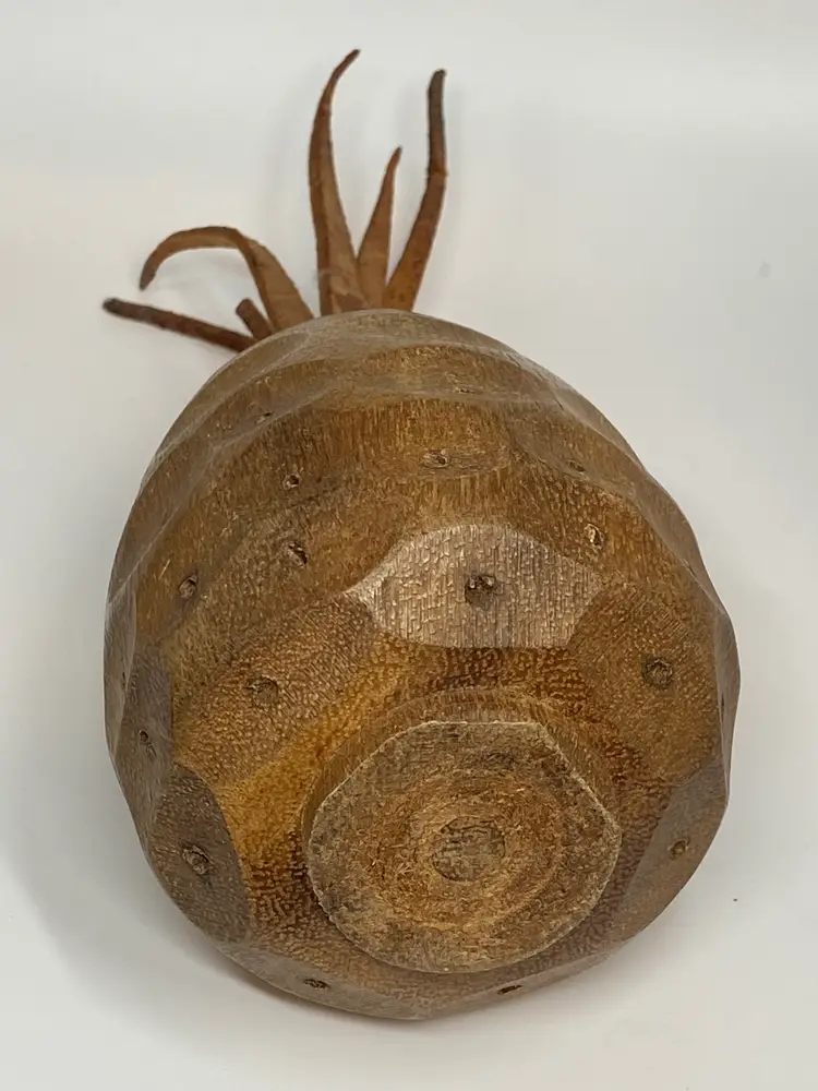 MCM Wooden Pineapple Shaped Hors Dourve / Toothpick Holder, 10" Tall