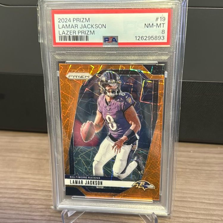 Lamar Jackson 2024 Laser Prizm PSA 8