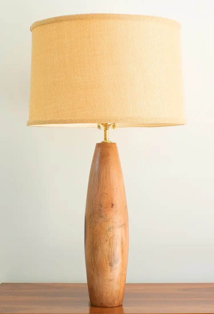 17" High Hand Crafted Turned Cherry Lamp - MADE TO ORDER