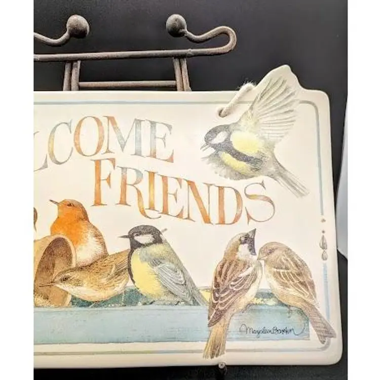 Welcome Friends Marjolein Bastin Ceramic Wall Plaque by Hallmark 10.5"x6.5"