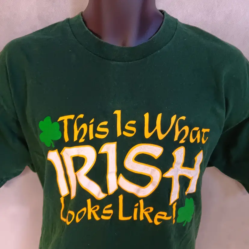 Irish St Patrick's T-Shirt XL Green Single Stitch Vintage Fruit of The Loom