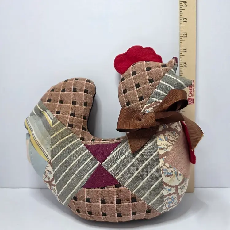 Handmade Vintage Patchwork Chicken Decor Farm Country