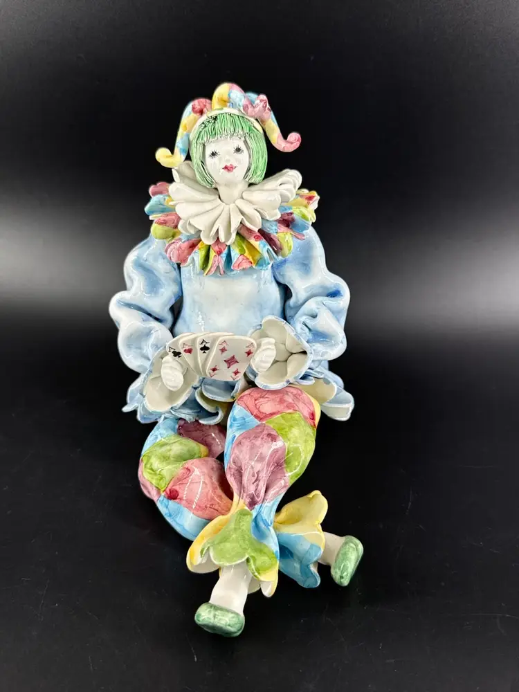 1950's Gruppo Dei Quattro Italian Pierrot Clown Hand Molded Figurine Gumps San Fransisco