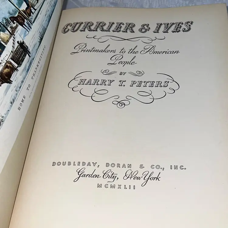 1942 Currier & Ives Picture Book By Harry T Peters Hardback