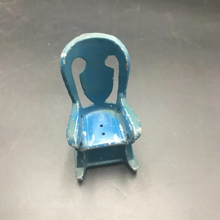 Vintage Cast Iron Salt and Pepper Shakers Woman in Rocking Chair