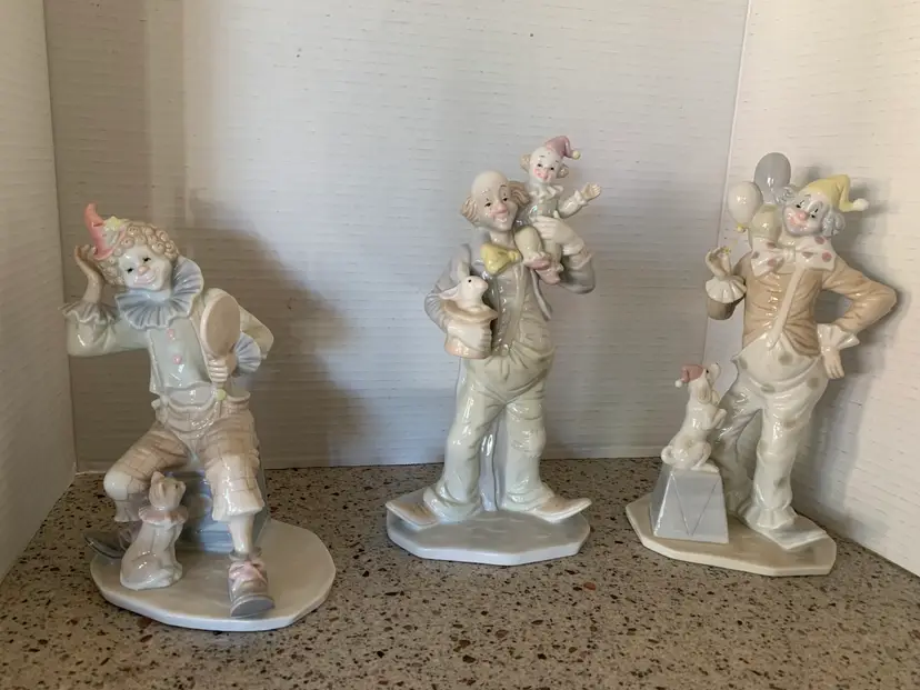 Set Of 3 Porcelain Gaylord Clown Statuettes by George Good