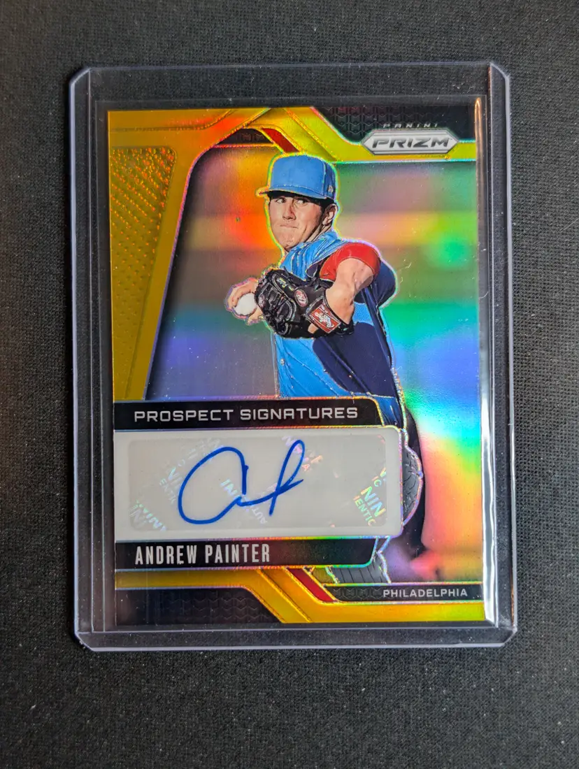 Andrew Painter #/10 2025 Panini Prizm Gold Prizm Prospect Signatures (A) - Philadelphia