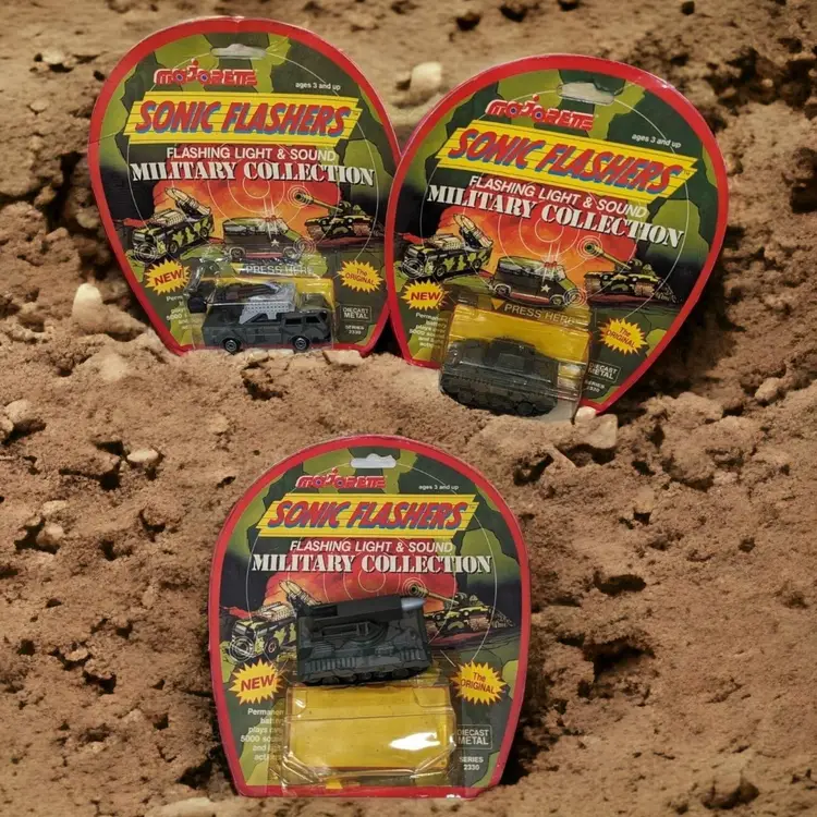 90's Majorette Sonic Flashers Diecast Military Collection LOT OF 3
