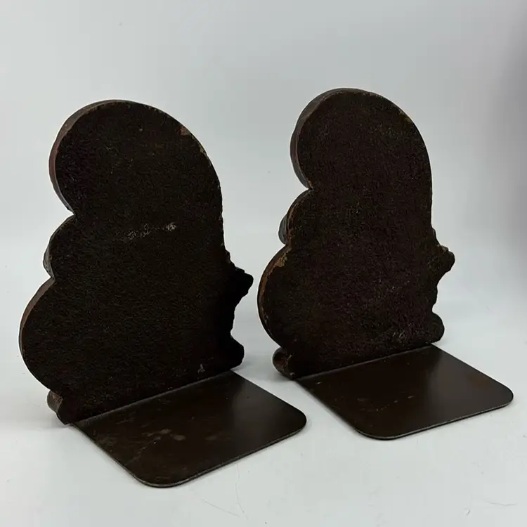 Syroco Wood Floral Scroll Vintage Bookends 6H 5W