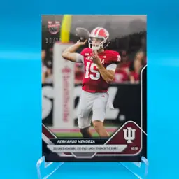 Fernando Mendoza 2025-26 Bowman U NOW #33 Black Foil 10/10 RC Football Indiana Hoosiers