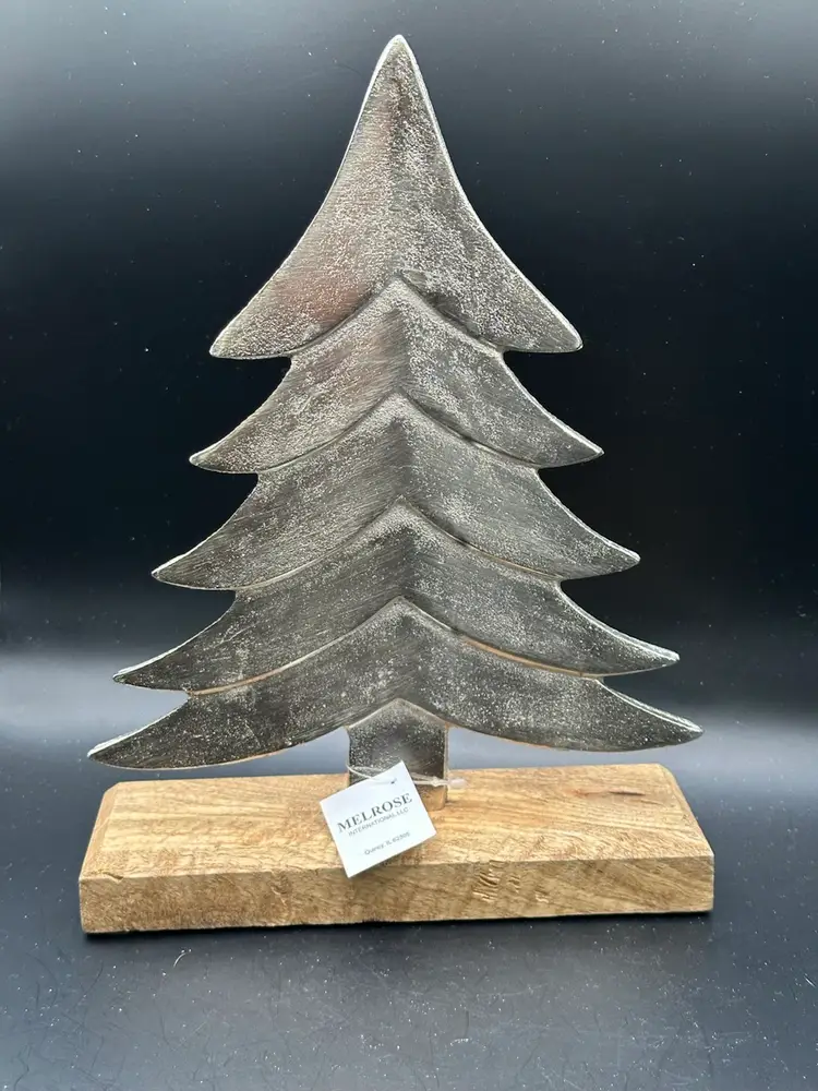 2 Artisan Silver Christmas Trees NEW