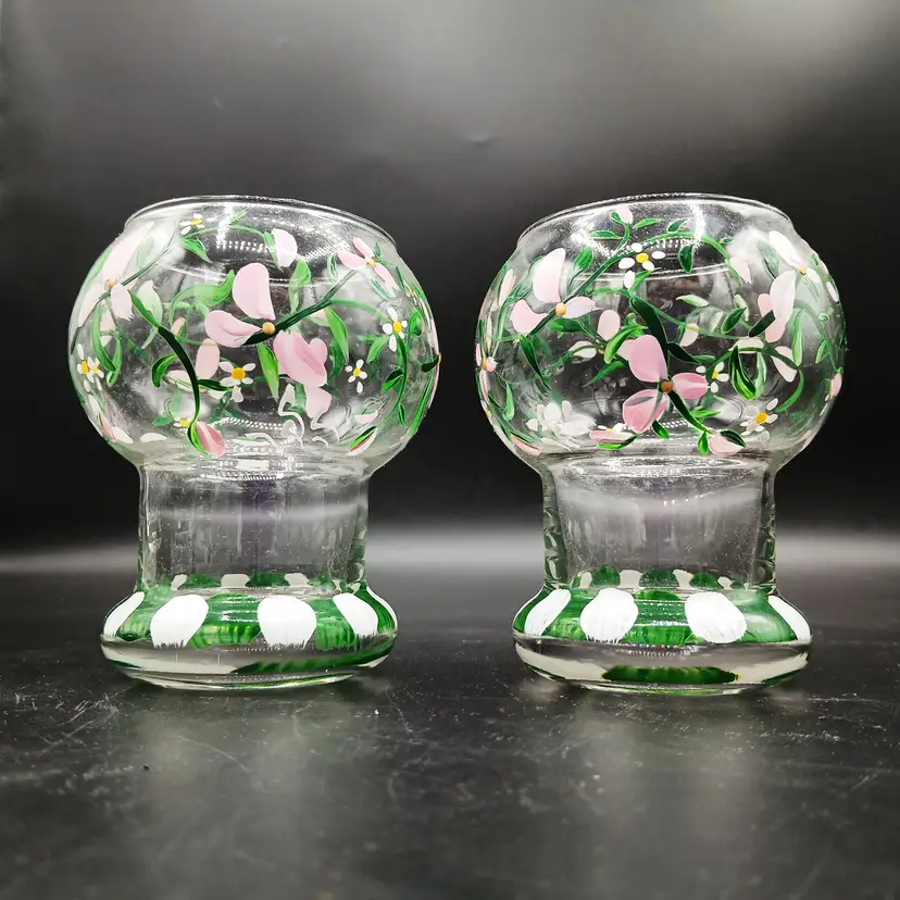 #217 - Pair of Hand-Painted Juice Glasses, Unmarked