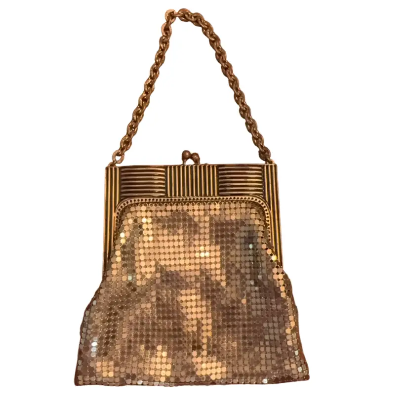 Whiting And Davis Gold Mesh Purse 4.5” Tall And 5” Wide At Bottom