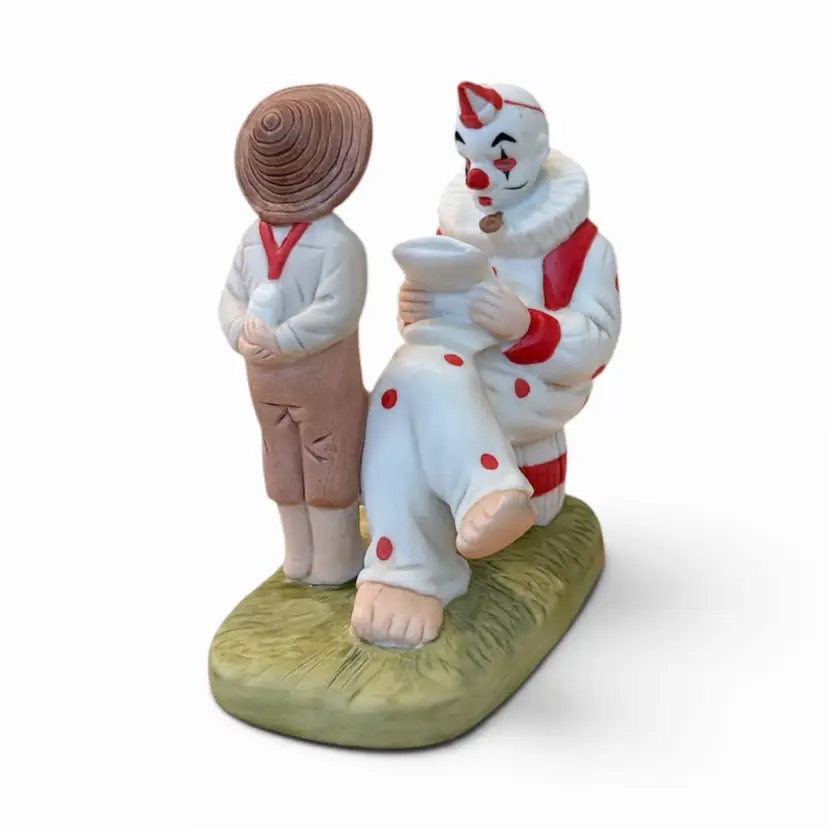 The Danbury Mint Off Duty Clown Norman Rockwell Porcelain Figurine 1990