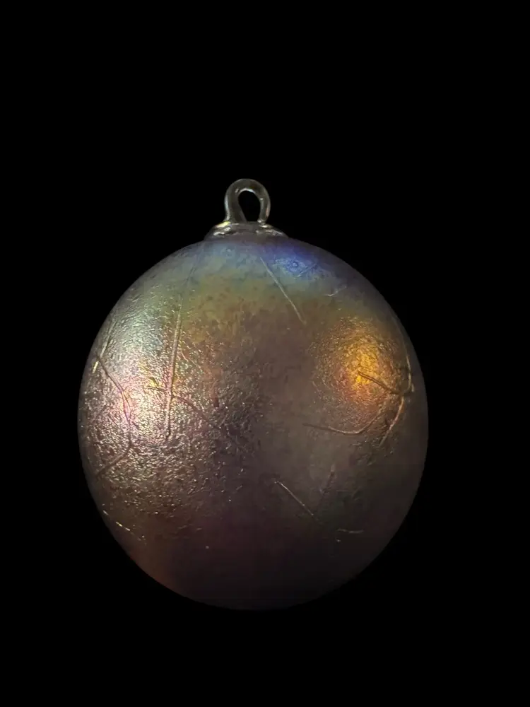 Iridescent Glass Orb Ornament 4.5”