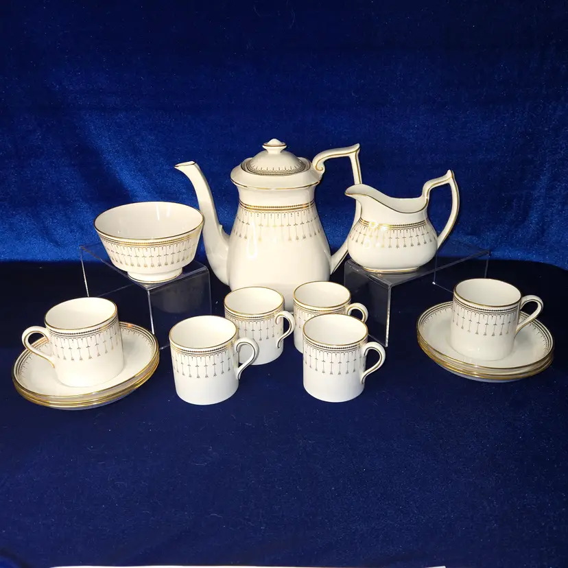 216  Spode Demitasse Set Queen's Gate Bone China VTG 1965 England Marked 16 Pcs
