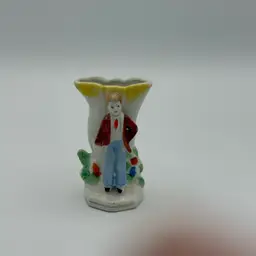 Miniature Bud Vase Featuring Gentleman
