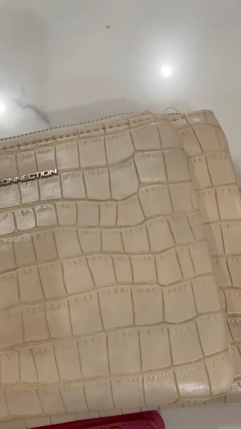 French Connection Duo Wristlet $48 NWT In Tan