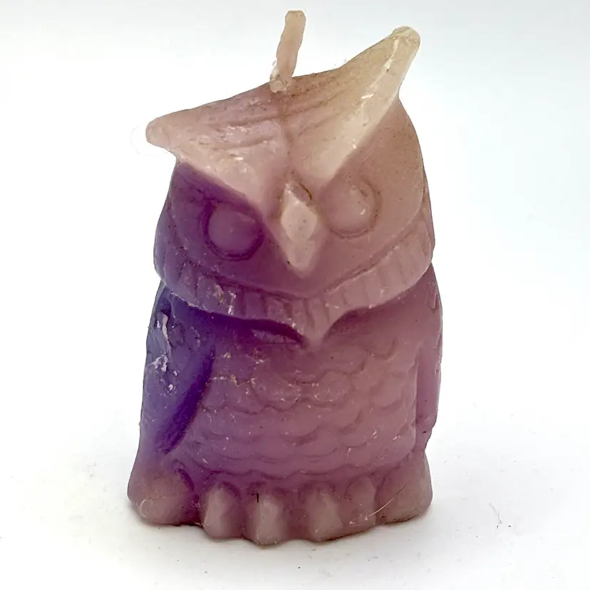 Purple Ombre Wax Owl Candle 3”