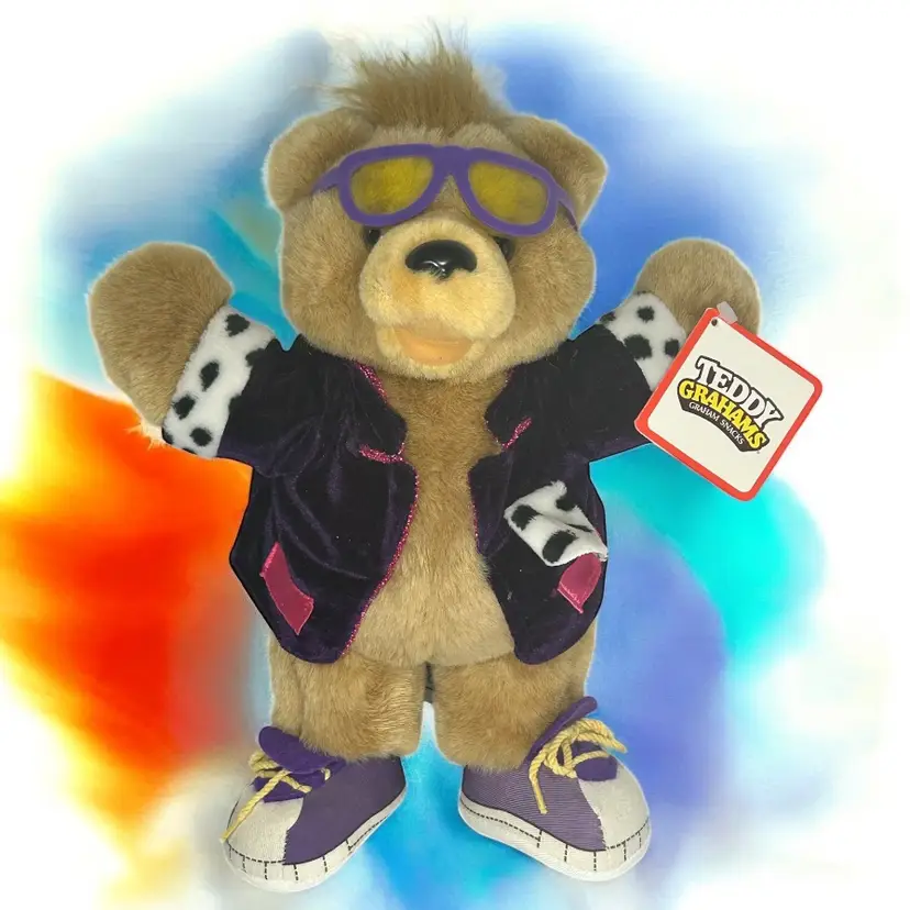 Applause Nabisco's "Teddy Grahams" Plush Stuffed Bear Rare From 1990! Toy W/ Tag