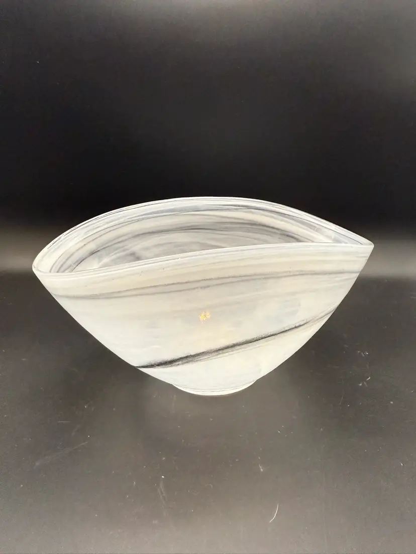 Grey Swirled Art Glass Bowl