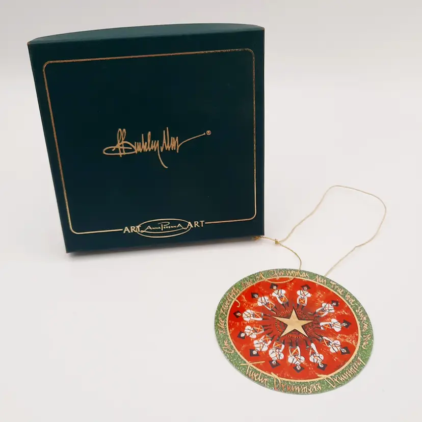 P Buckley Moss Ornament Anna Perenna 12 Drummers Drumming 3870/5000