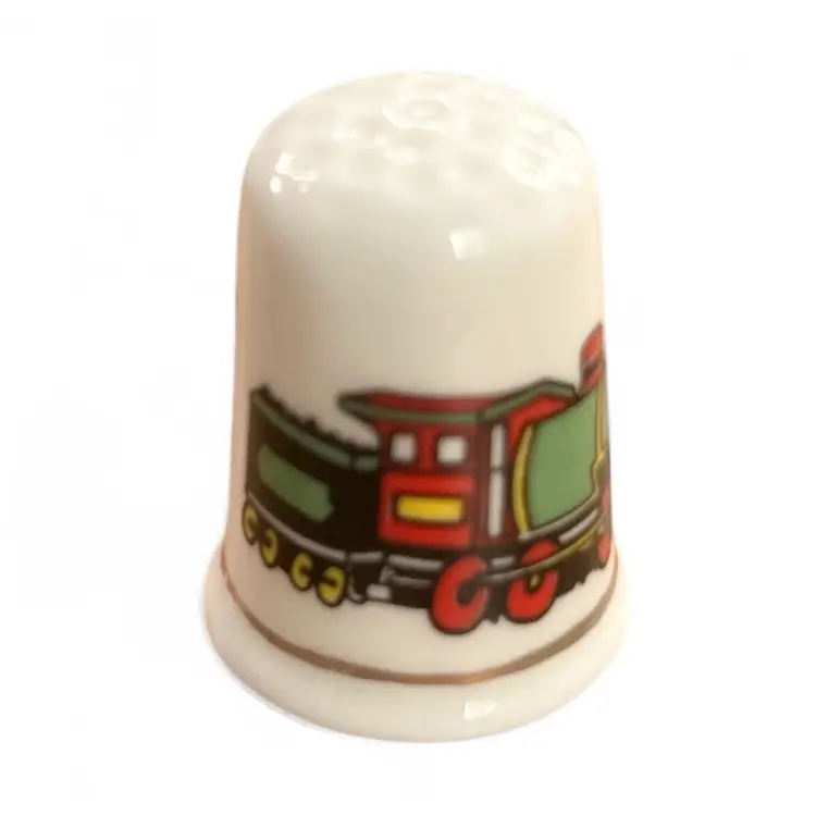 Vintage Bone China Train Thimble