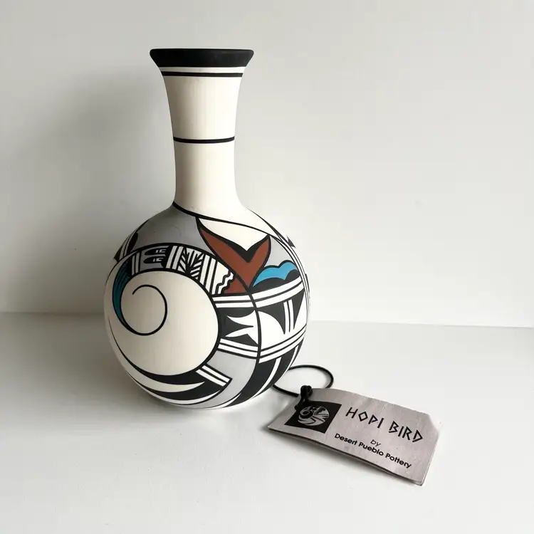 Hopi Bird Vase, Desert Pueblo Pottery, Indigenous Native American