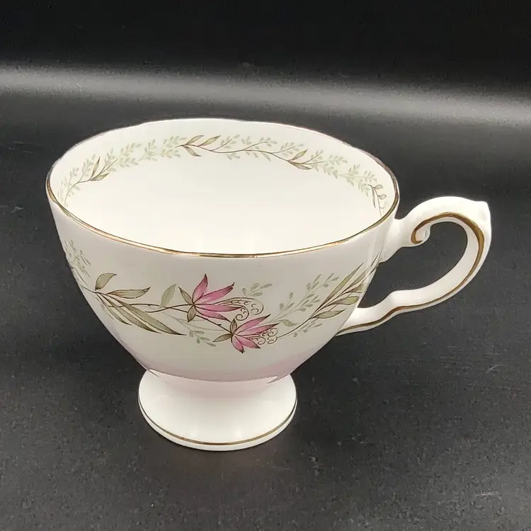 Vtg Tuscan Fine Bone China Pink Tresco Teacup and Saucer Set