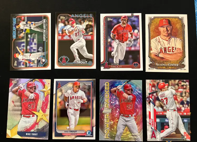 Mike Trout Lot of 8 Base and Insert Cards
