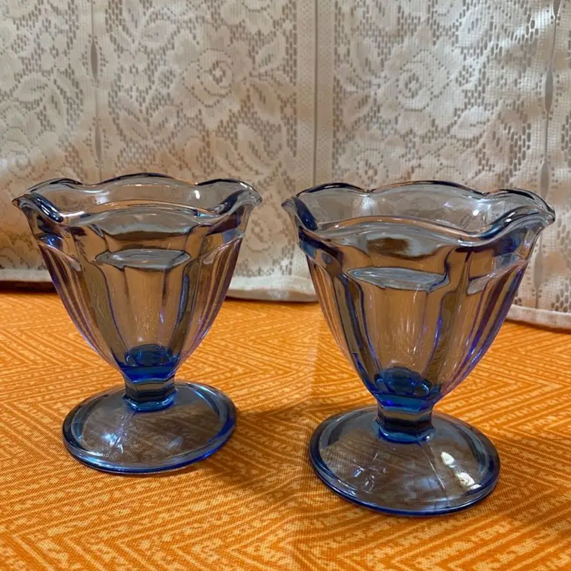 Blue ANCHOR HOCKING Dessert Cups 